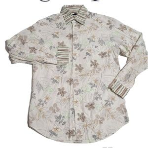 Zegna Sport Mens‎ Casual Floral Shirt Long Sleeve Size Small B29